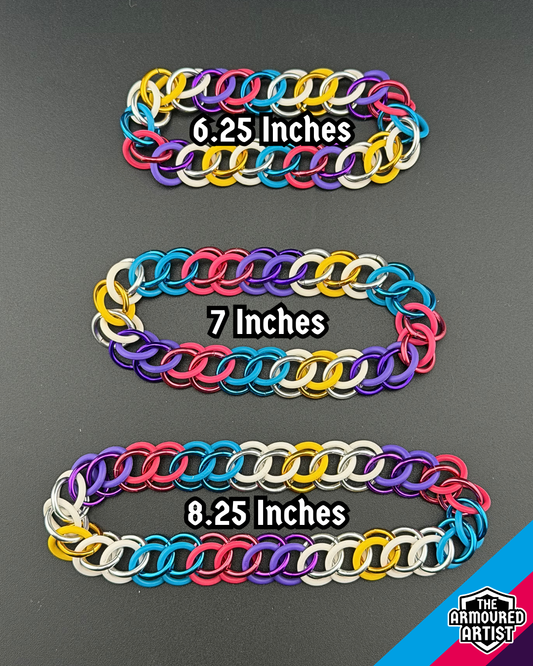Polyamory (New Flag) Stretchy Chainmail Bracelets