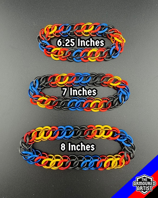 Polyamory (Pi Flag) Stretchy Chainmail Bracelets