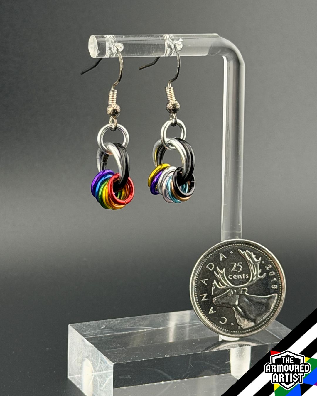 Ally (Progress Pride Flag) Small Ringlette Earrings