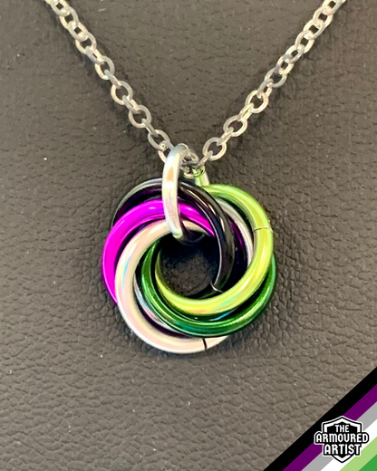 AroAce (Alternative Flag) Spiral Chainmail Necklaces
