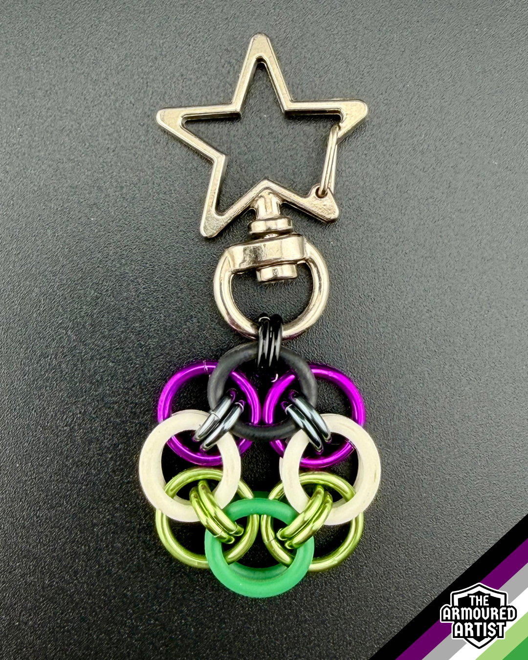 AroAce (Alternative Flag) Flexible Helmchain Keychains