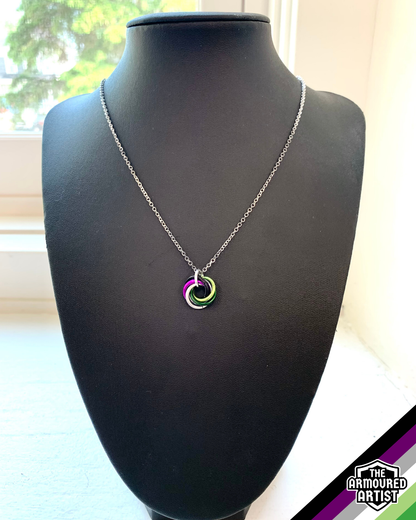 AroAce (Alternative Flag) Spiral Chainmail Necklaces