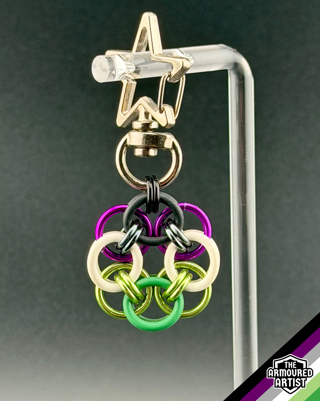 AroAce (Alternative Flag) Flexible Helmchain Keychains
