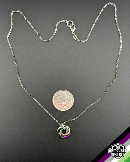 AroAce (Alternative Flag) Spiral Chainmail Necklaces