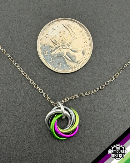 AroAce (Alternative Flag) Spiral Chainmail Necklaces