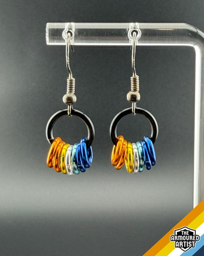 AroAce (Sunset Flag) Small Ringlette Earrings