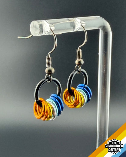 AroAce (Sunset Flag) Small Ringlette Earrings