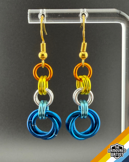 AroAce (Sunset Flag) Dangling Earrings