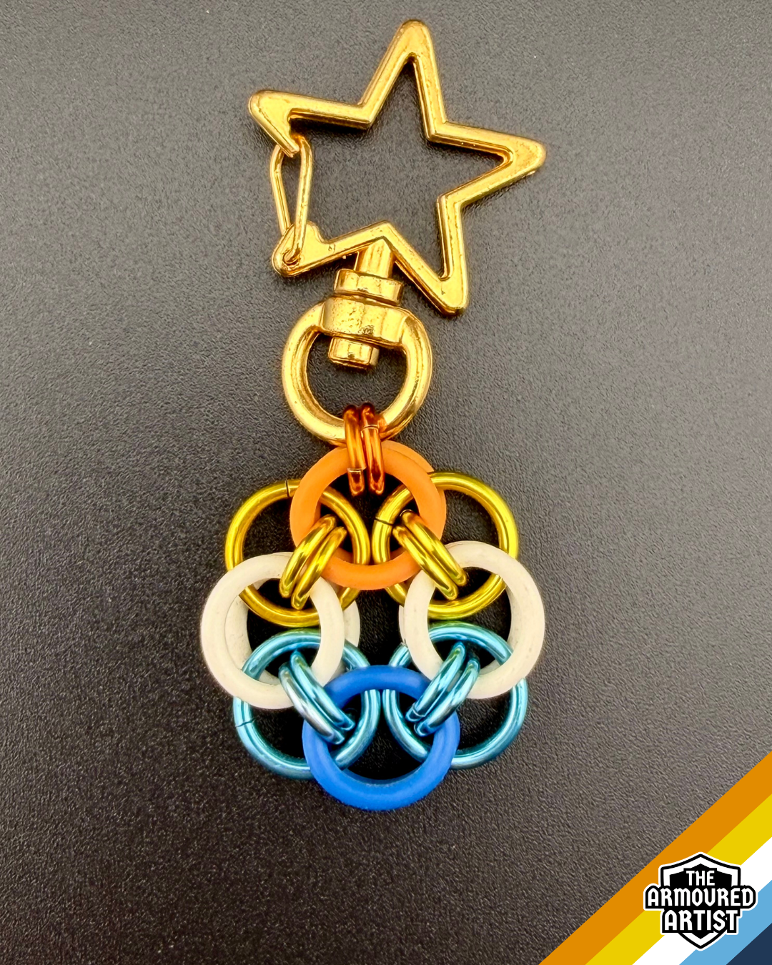 AroAce (Sunset Flag) Flexible Helmchain Keychains