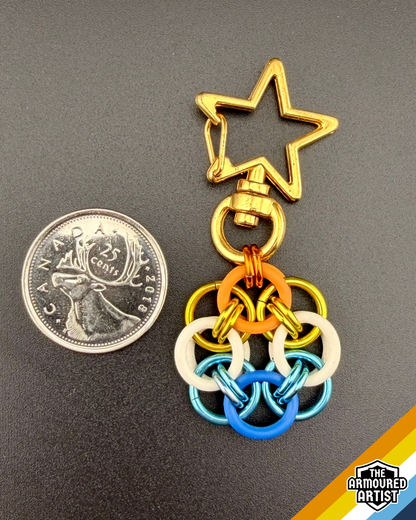 AroAce (Sunset Flag) Flexible Helmchain Keychains