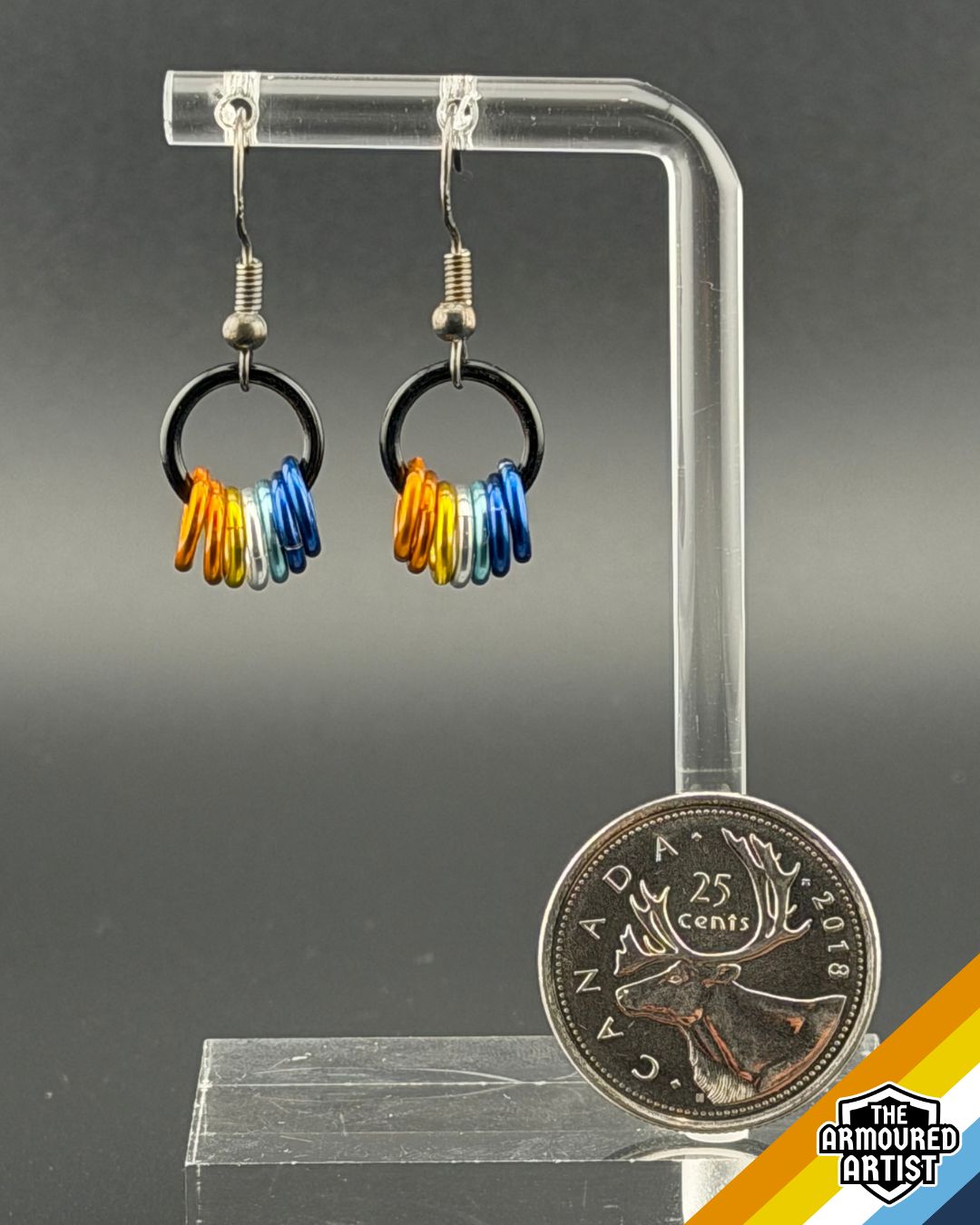 AroAce (Sunset Flag) Small Ringlette Earrings