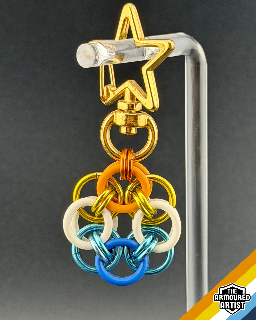 AroAce (Sunset Flag) Flexible Helmchain Keychains