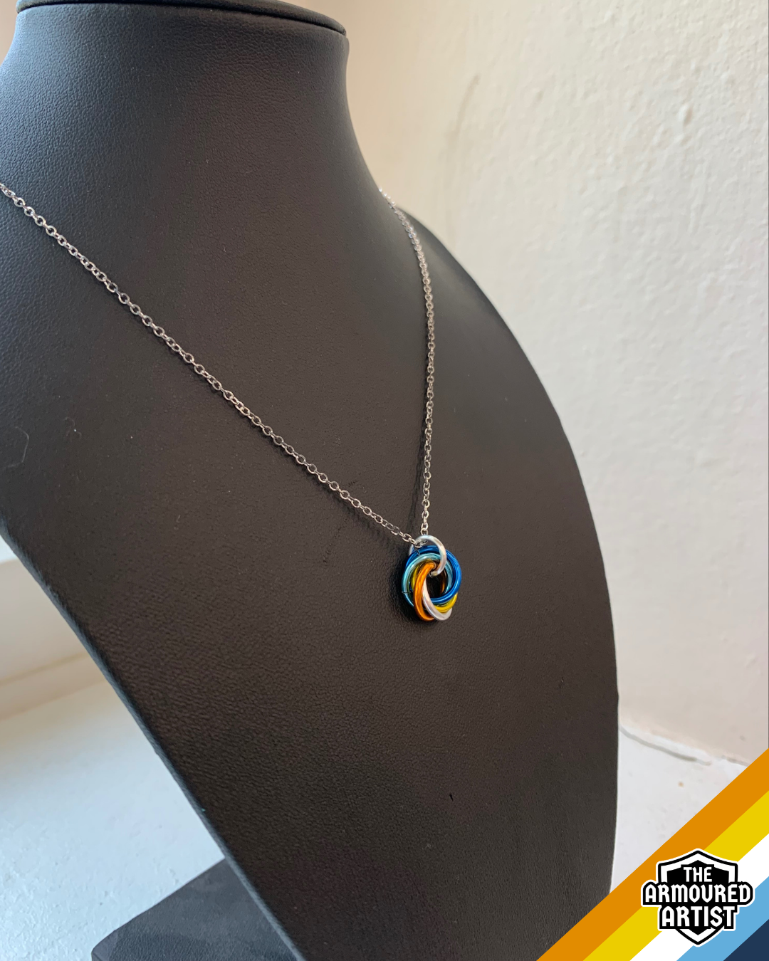 AroAce (Sunset Flag) Spiral Chainmail Necklaces