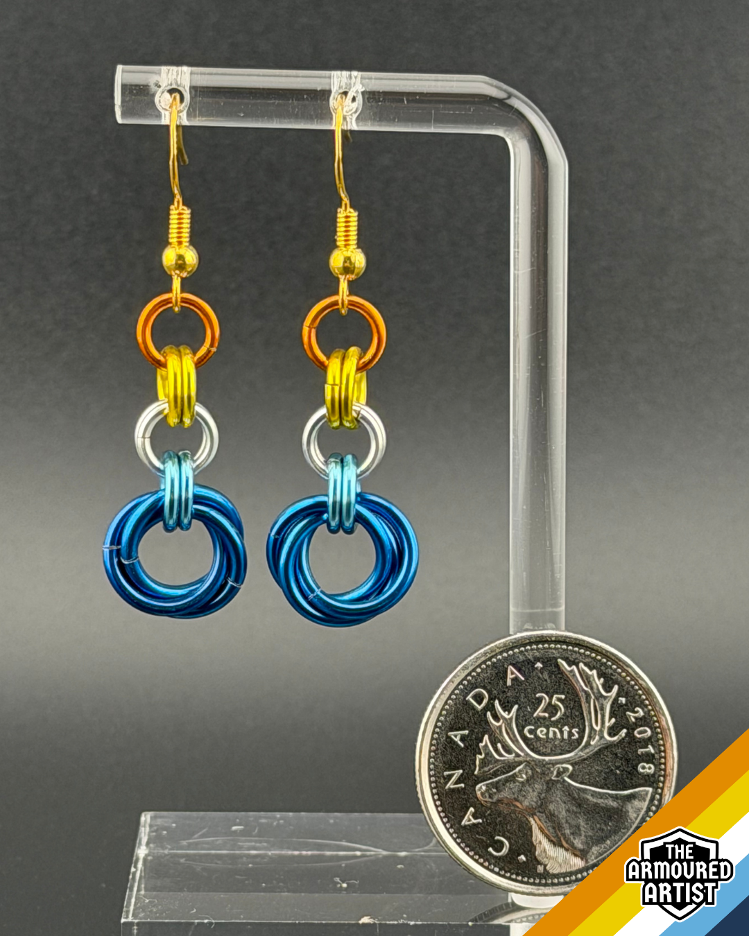 AroAce (Sunset Flag) Dangling Earrings