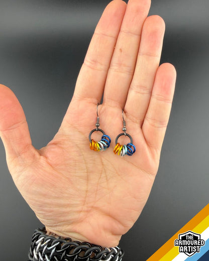 AroAce (Sunset Flag) Small Ringlette Earrings