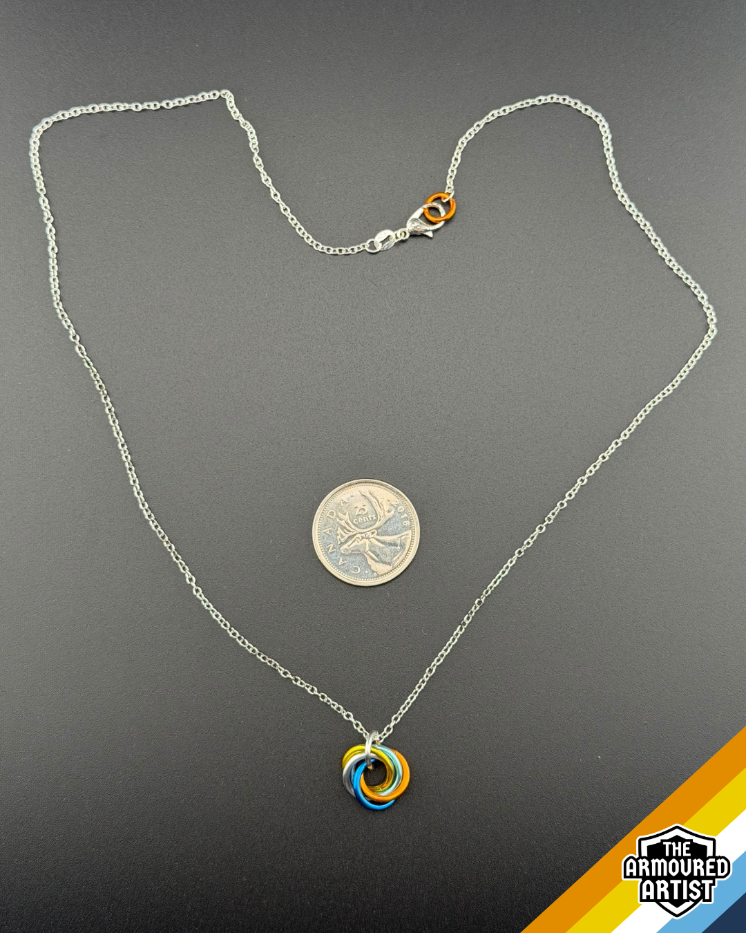 AroAce (Sunset Flag) Spiral Chainmail Necklaces