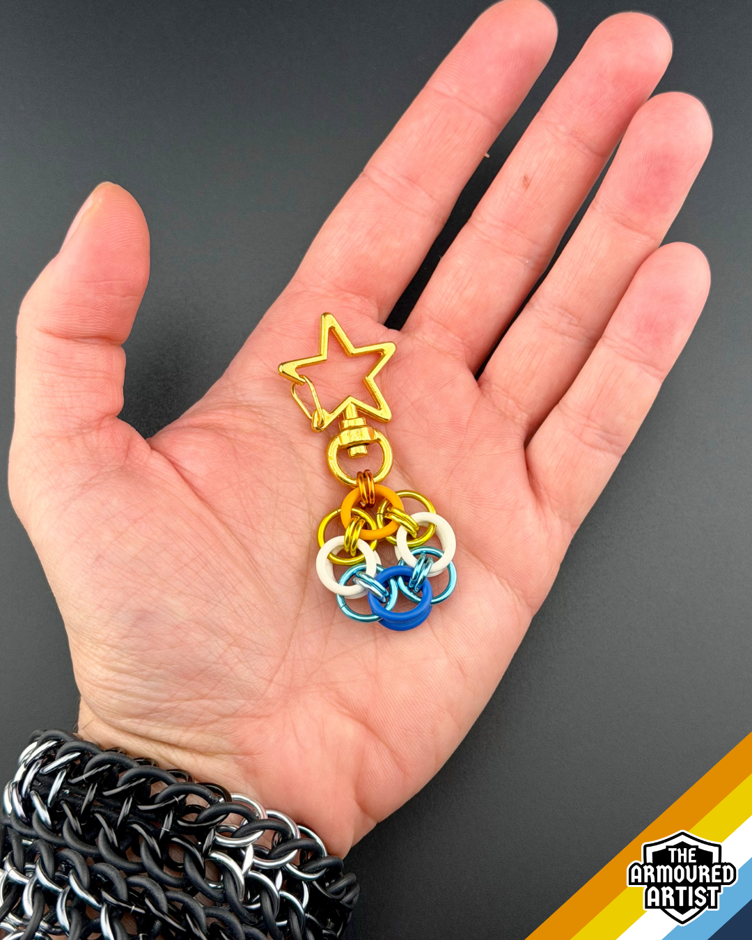 AroAce (Sunset Flag) Flexible Helmchain Keychains
