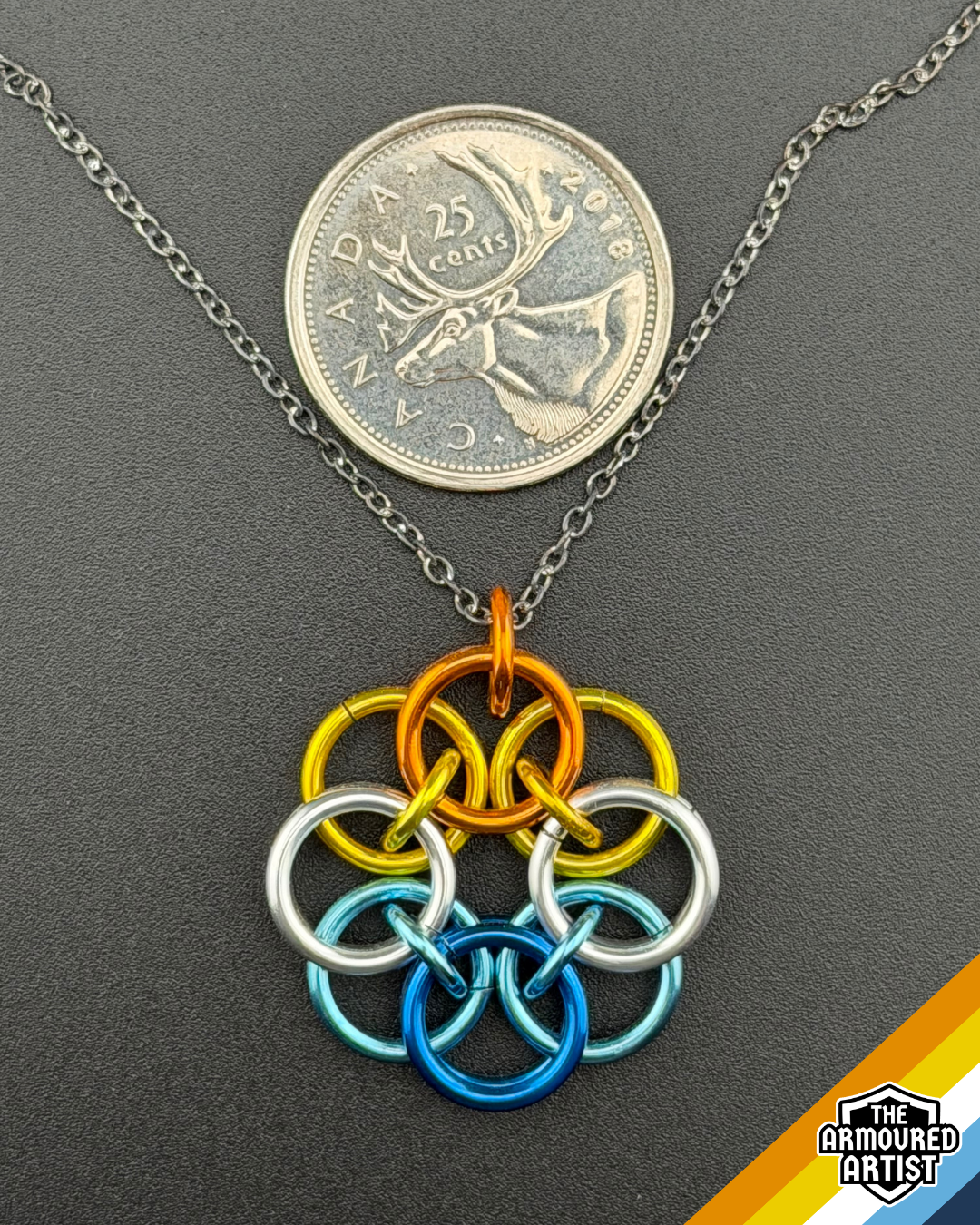 AroAce (Sunset Flag) Helmchain Necklaces