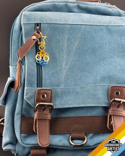 AroAce (Sunset Flag) Flexible Helmchain Keychains