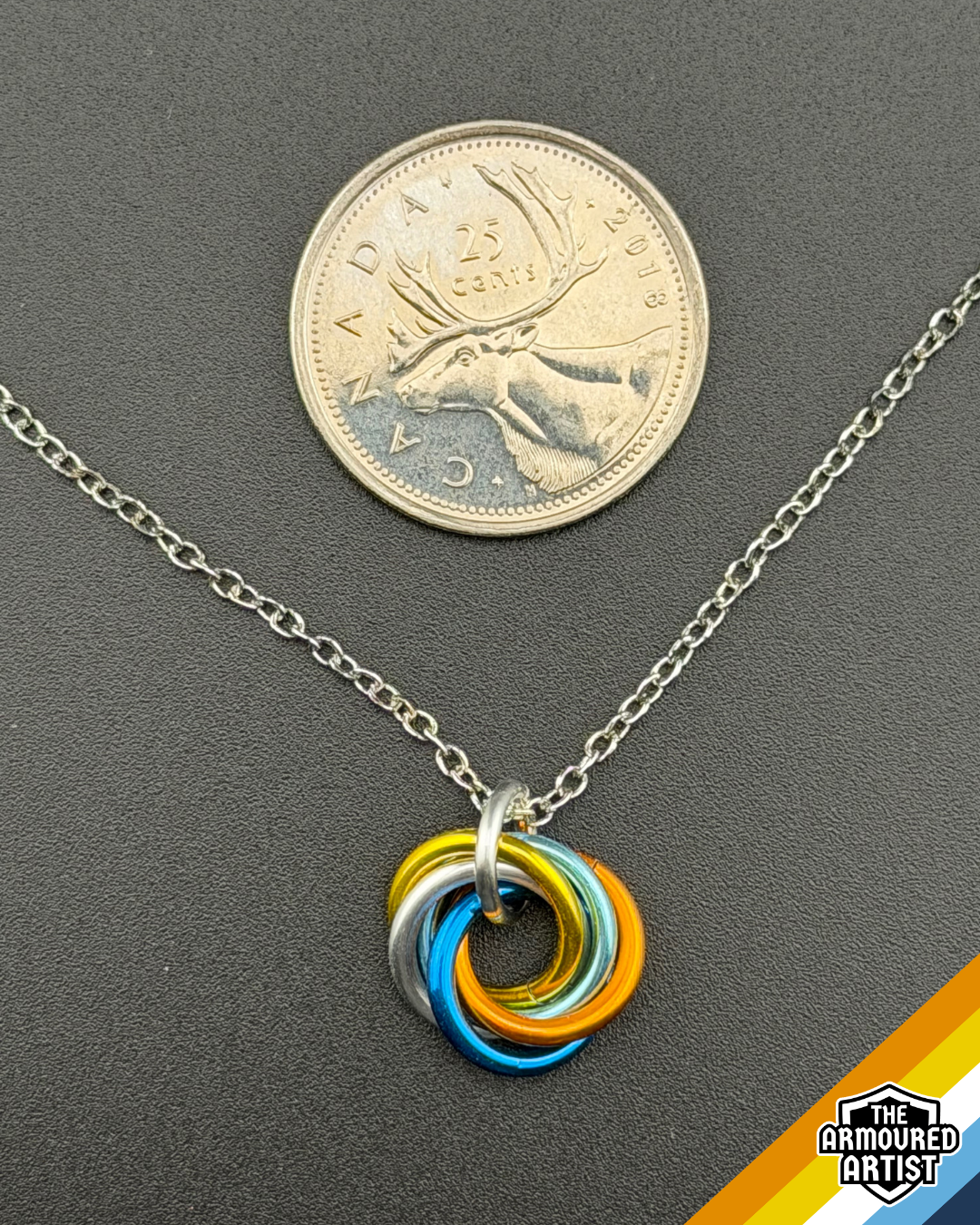 AroAce (Sunset Flag) Spiral Chainmail Necklaces