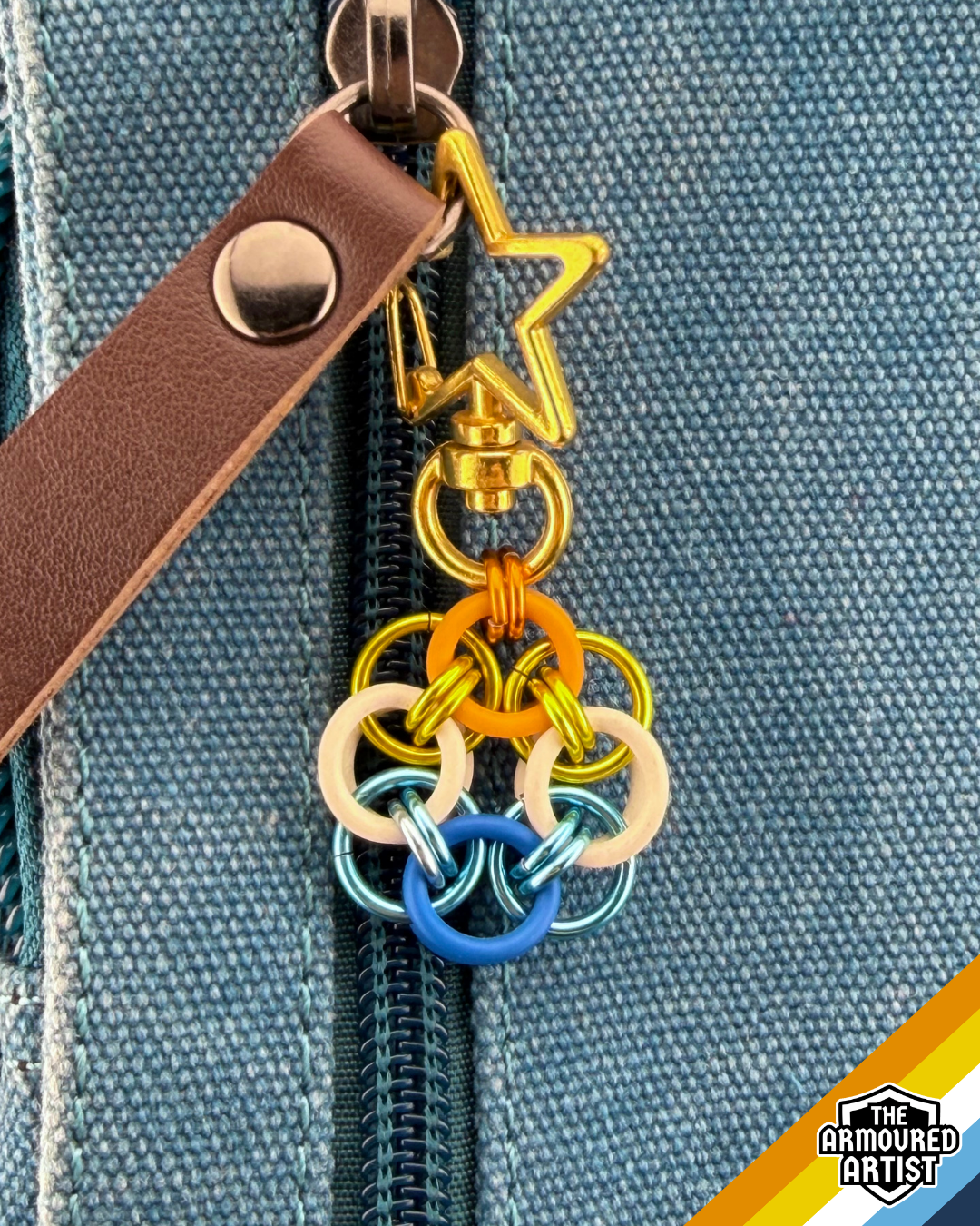 AroAce (Sunset Flag) Flexible Helmchain Keychains