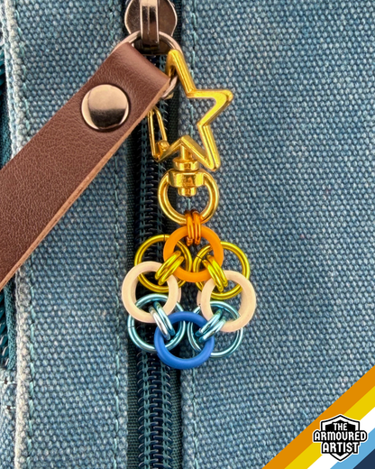 AroAce (Sunset Flag) Flexible Helmchain Keychains