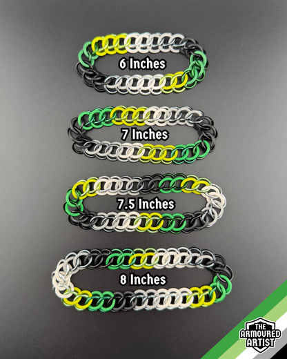 Aromantic Stretchy Chainmail Bracelets