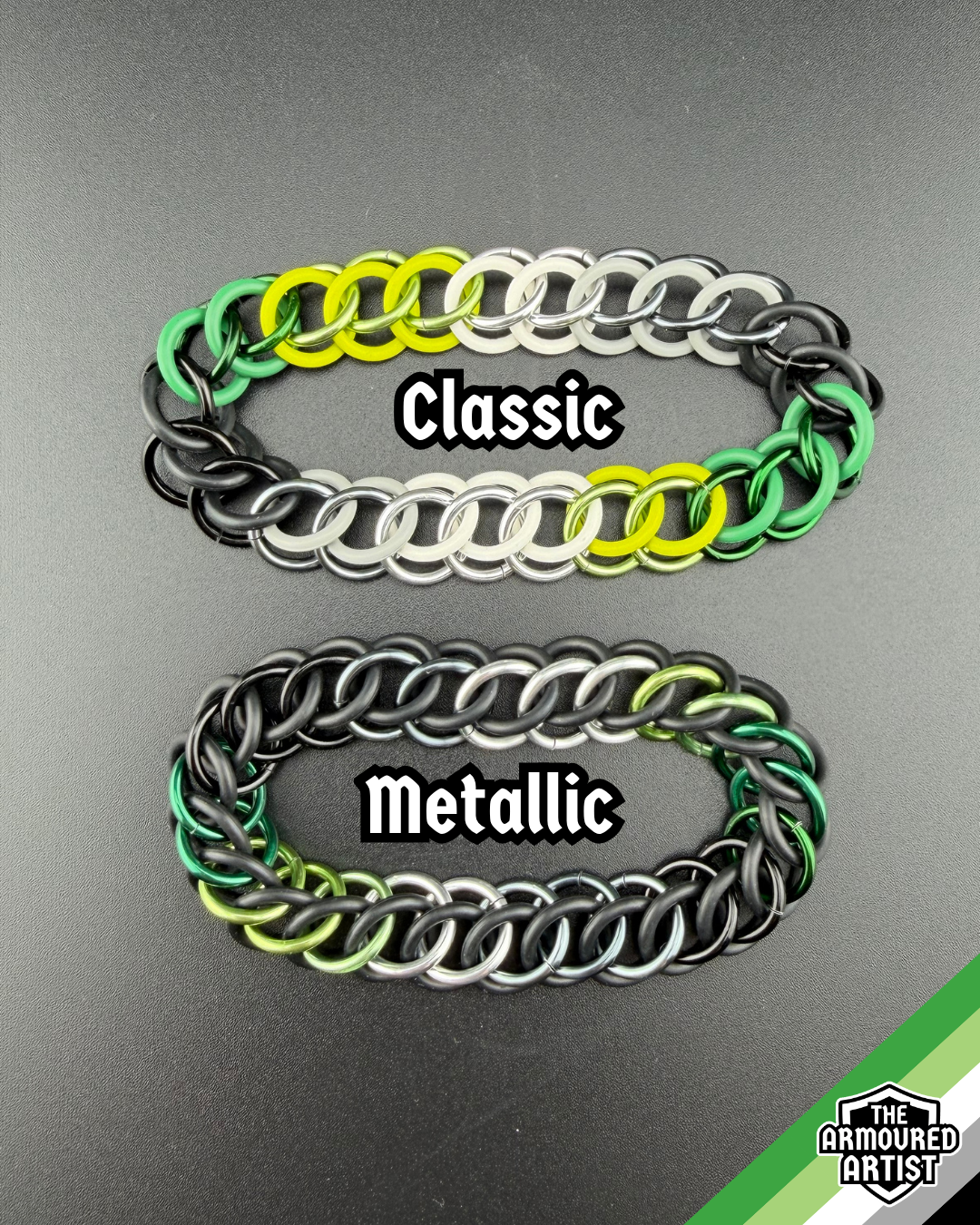 Aromantic Stretchy Chainmail Bracelets