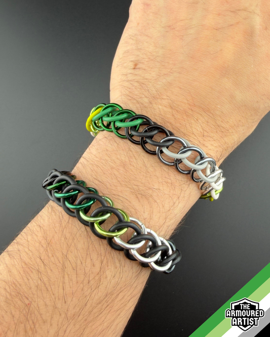 Aromantic Stretchy Chainmail Bracelets