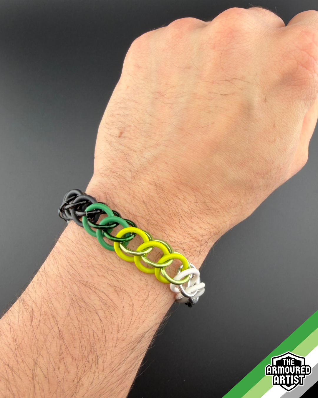 Aromantic Stretchy Chainmail Bracelets