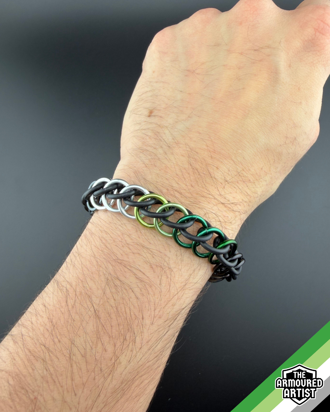 Aromantic Stretchy Chainmail Bracelets