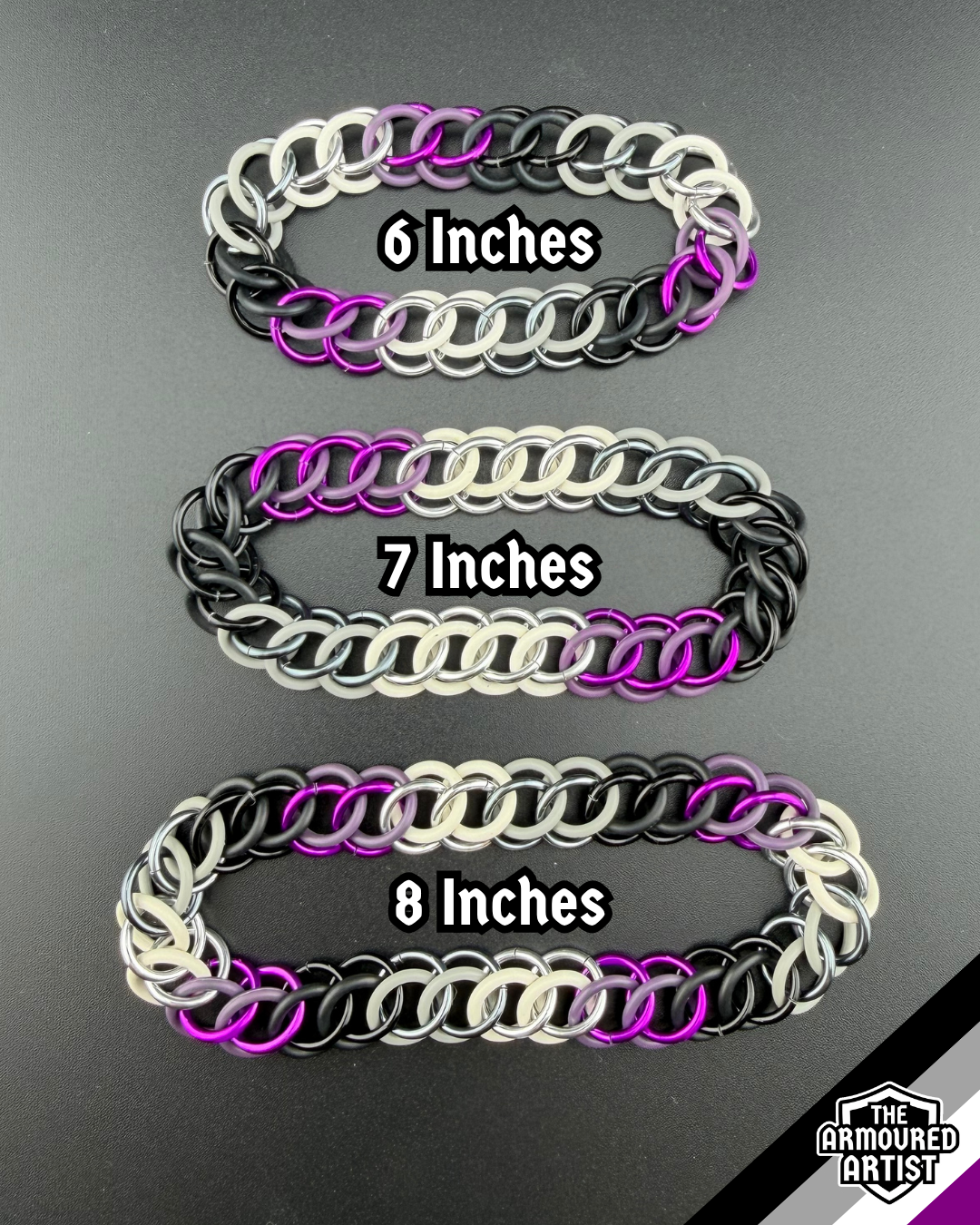 Asexual Stretchy Chainmail Bracelets