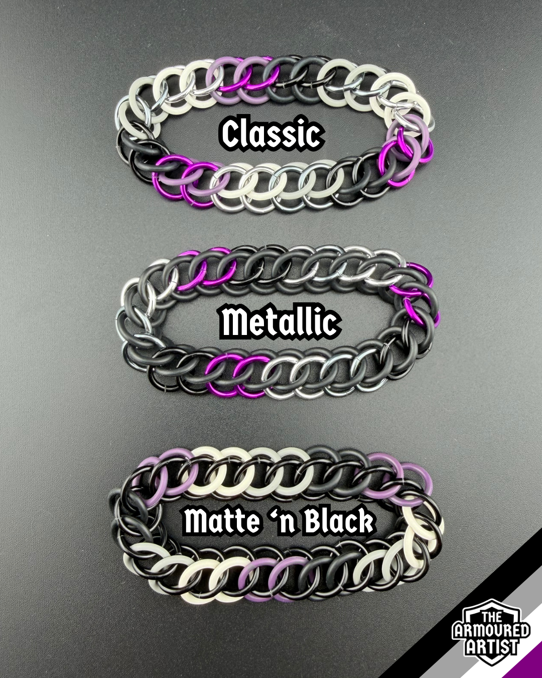 Asexual Stretchy Chainmail Bracelets
