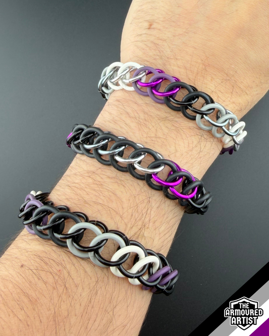 Asexual Stretchy Chainmail Bracelets