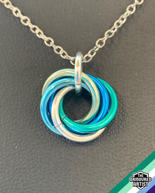 Gay (Man Love Man) Spiral Chainmail Necklaces