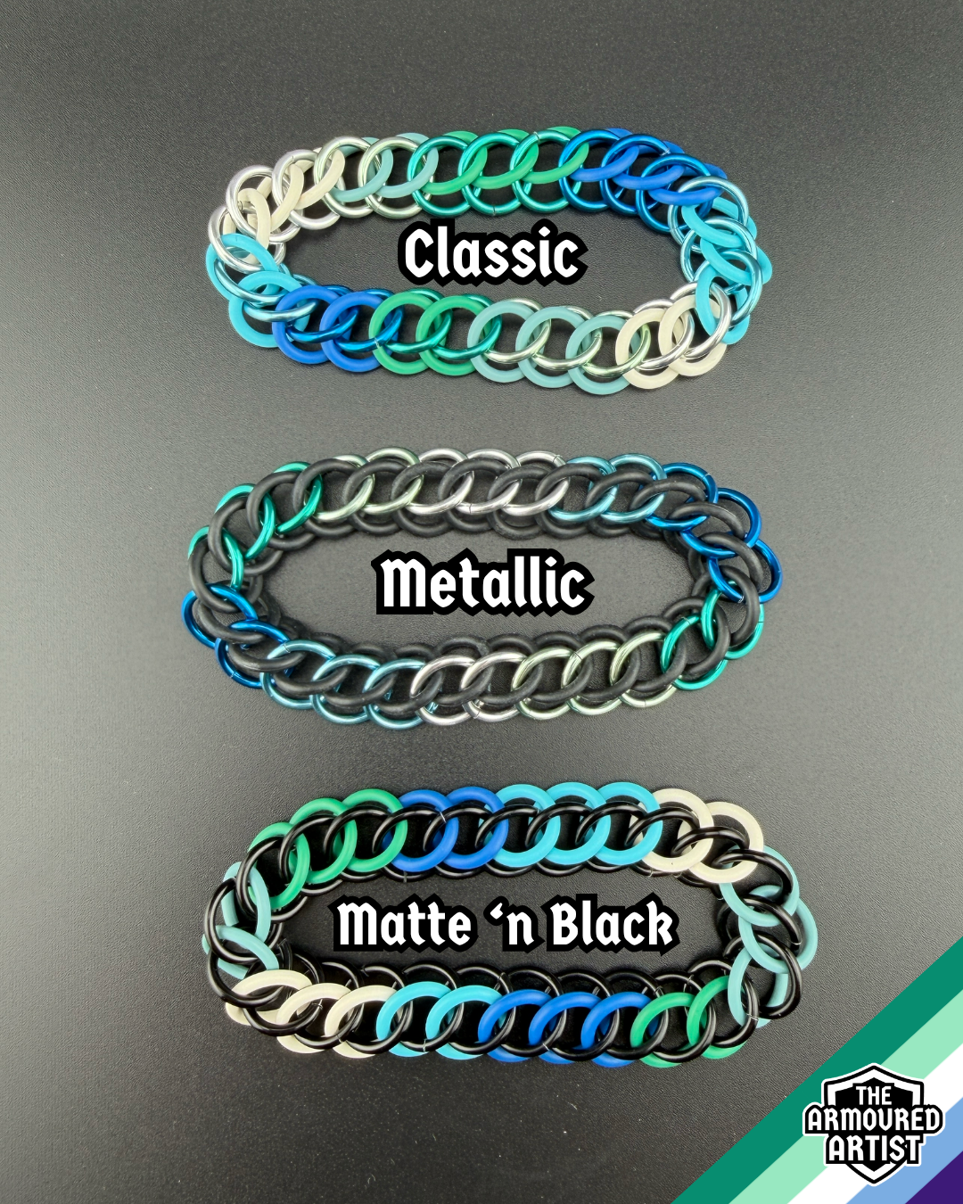 Gay (Man Love Man) Stretchy Chainmail Bracelets