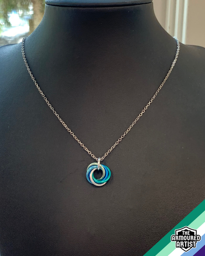Gay (Man Love Man) Spiral Chainmail Necklaces