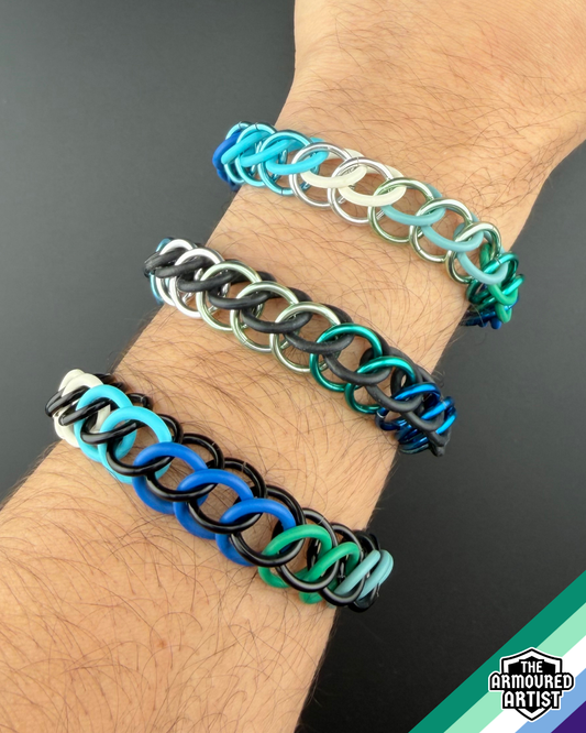 Gay (Man Love Man) Stretchy Chainmail Bracelets