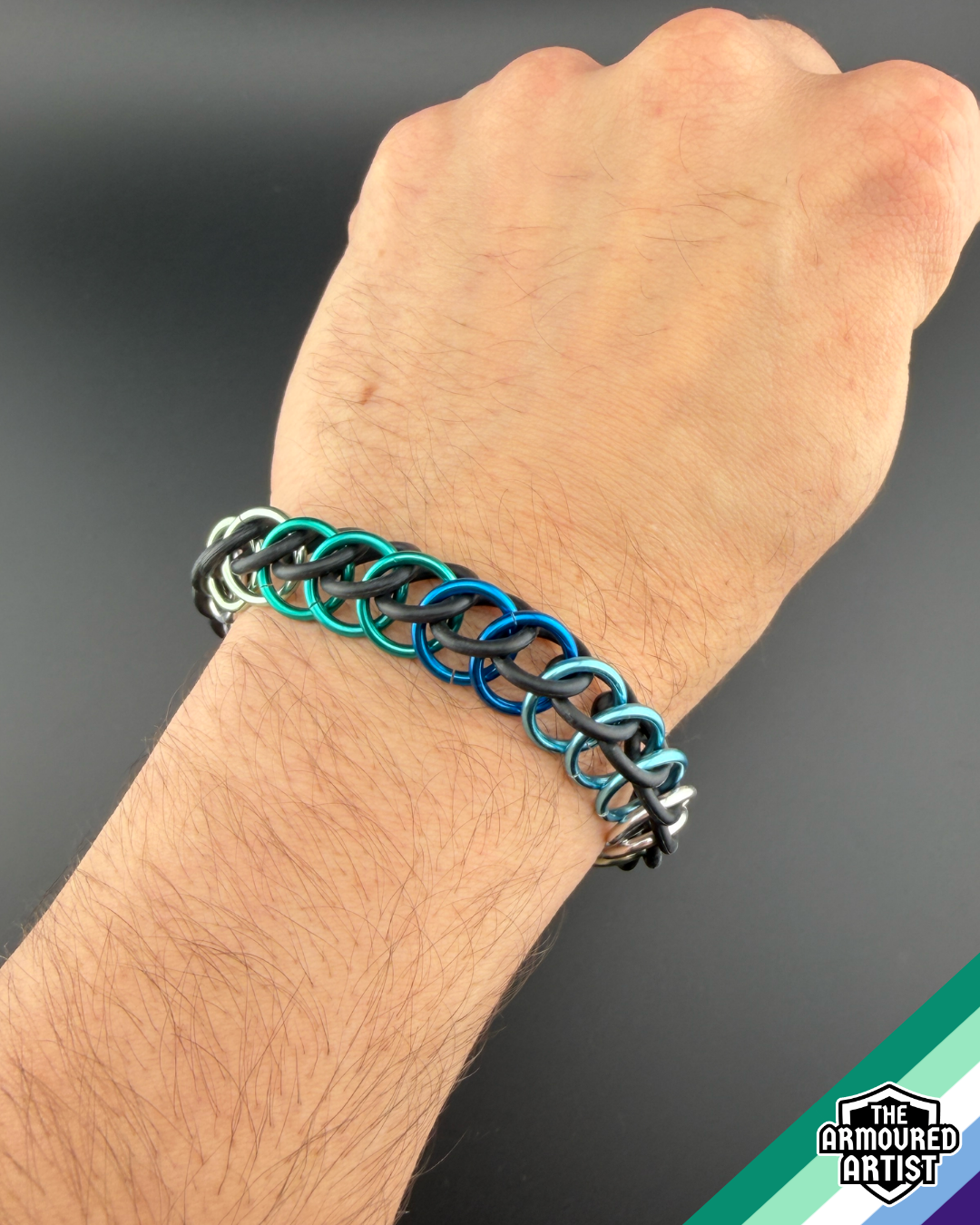 Gay (Man Love Man) Stretchy Chainmail Bracelets