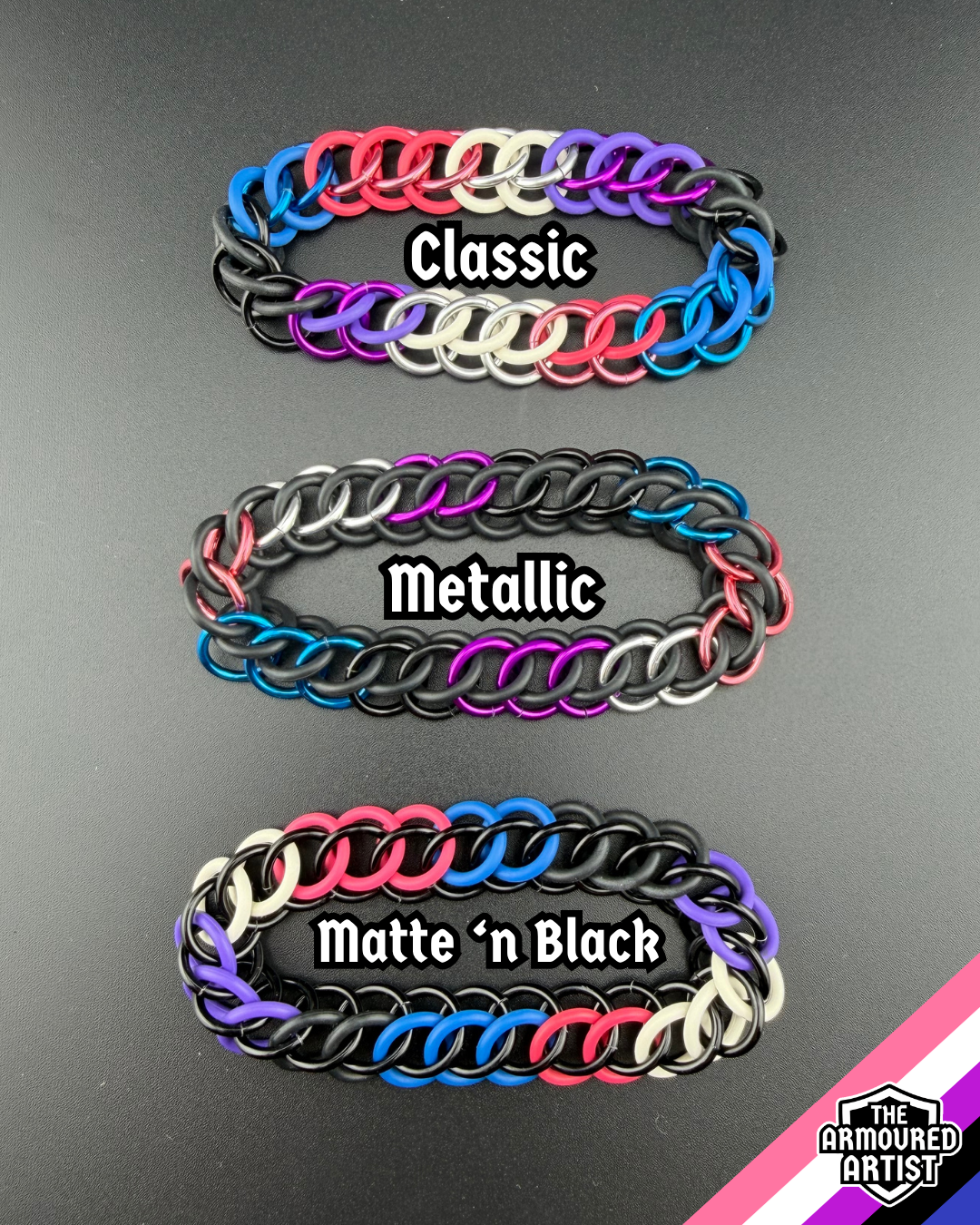 Genderfluid Stretchy Chainmail Bracelets