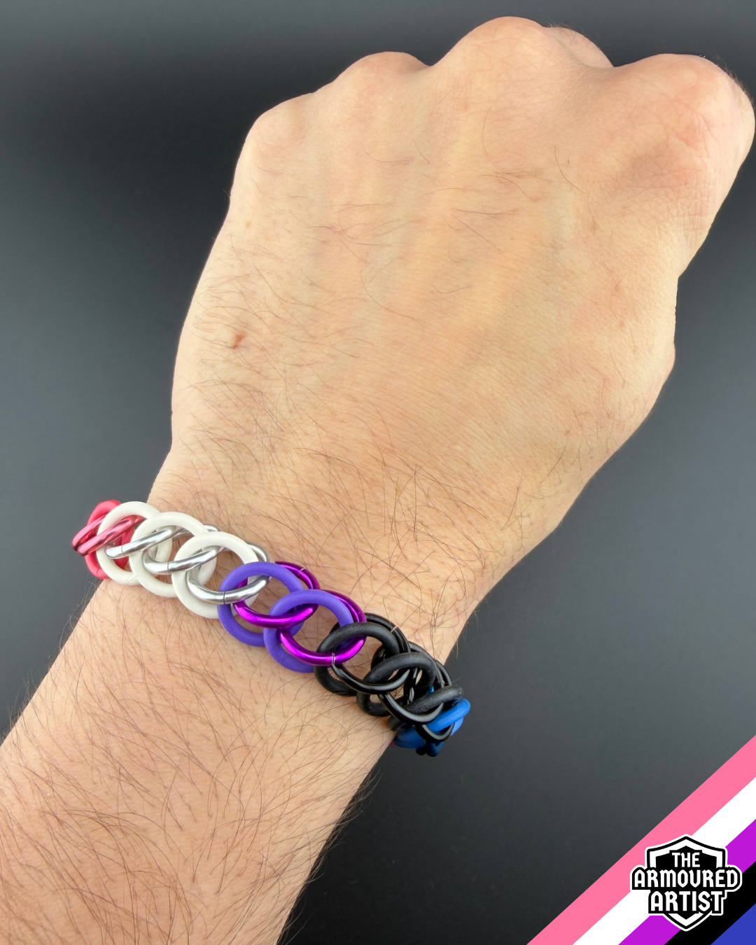 Genderfluid Stretchy Chainmail Bracelets