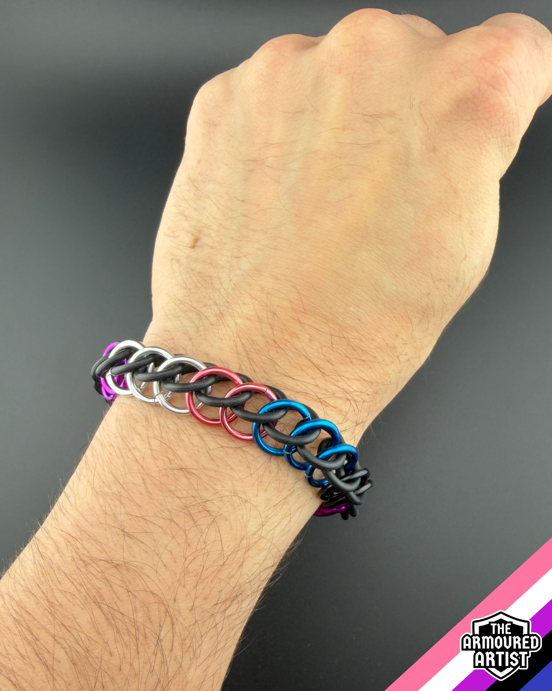 Genderfluid Stretchy Chainmail Bracelets