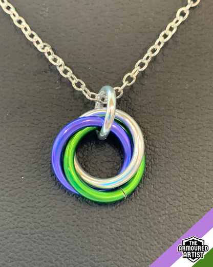Genderqueer Spiral Chainmail Necklaces