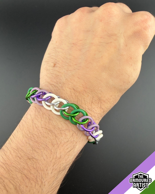 Genderqueer Stretchy Chainmail Bracelets
