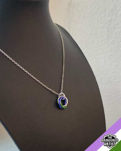 Genderqueer Spiral Chainmail Necklaces