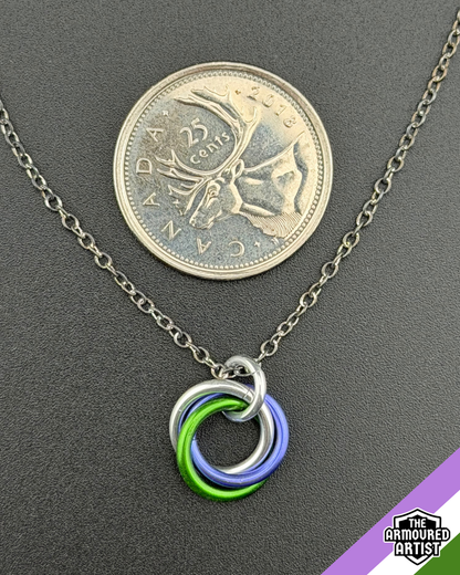 Genderqueer Spiral Chainmail Necklaces