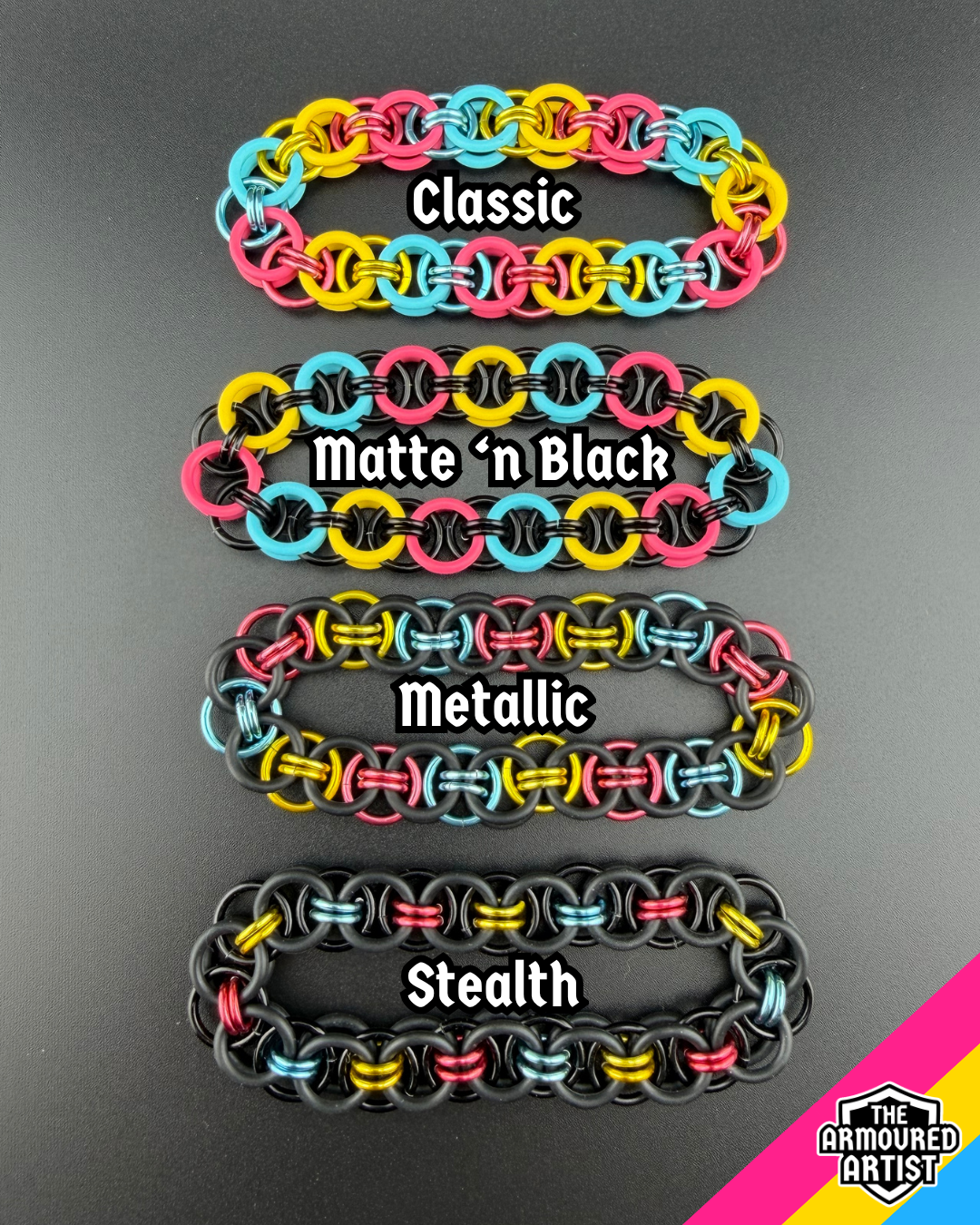 Pansexual Stretchy Helmchain Bracelets