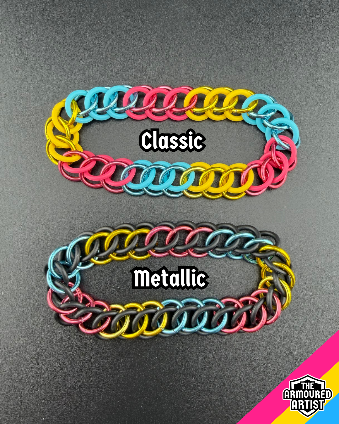 Pansexual Stretchy Chainmail Bracelets