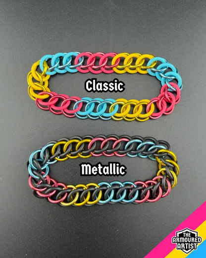 Pansexual Stretchy Chainmail Bracelets