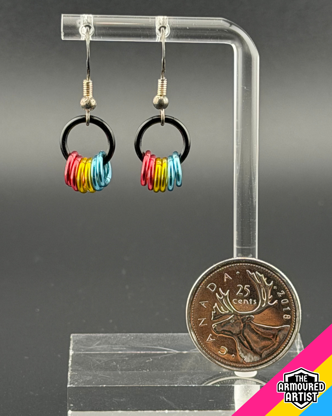 Pansexual Small Ringlette Earrings